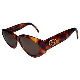 Vintage Gucci Retro Sunglasses Leopard Emblossed