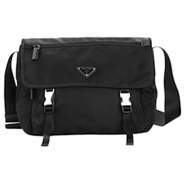 Prada Borsa a Spalla Pocono Buckle Messenger Nera Media ZOT