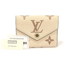 Louis Vuitton Victorine Geldbörse Monogram Empreinte Bicolor Creme Rose