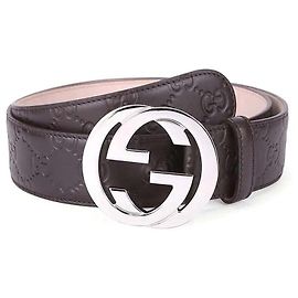 Gucci Interlocking Buckle Signature Belt Brown
