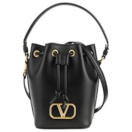 Mini borsa a secchiello con logo nero VNL - Valentino