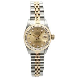 Rolex Datejust Champagne Gold Damen Combi-Uhr Nach Diamant