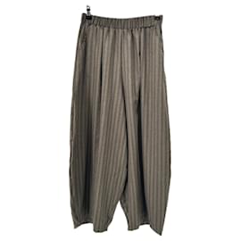 Pantalón globo marrón a rayas - Autre Marque