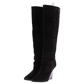 Botas Paris Texas de ante negro con flecos