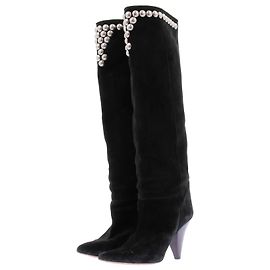 Isabel Marant Botas de ante negro con tachuelas