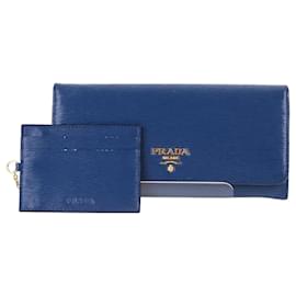 Cartera larga para mujer Vitello Move azul - Prada