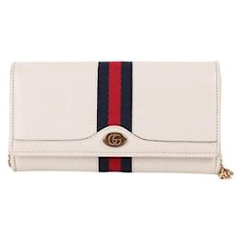 Gucci GG Ophidia Cartera Larga Blanca con Cadena