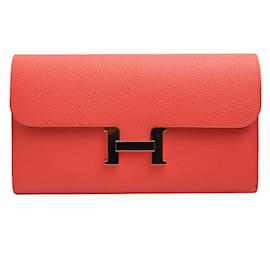 Portefeuille Long Constance Rose Jaipur Epsom Quincaillerie Dorée - Hermès