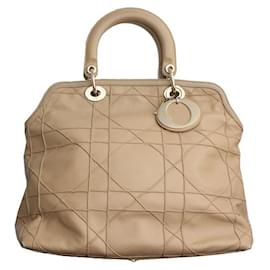 Beige Lammleder Tote Bag Cannage - Dior