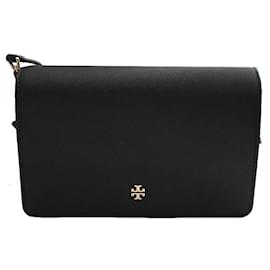 Schwarze Saffiano Umhängetasche von Tory Burch