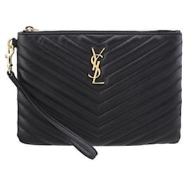 Bolso Clutch con Correa Monograma Negro Pequeño - Saint Laurent