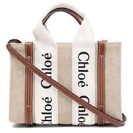 Mini borsa tote Woody marrone - Chloé