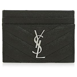 Saint Laurent Gepolsterter Kartenhalter Silber