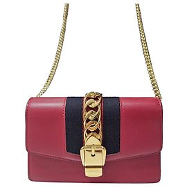 Gucci Silvi Pelle Super Mini Catena Rossa