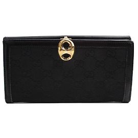 Gucci Sima Schwarze Jacquard Lange Brieftasche
