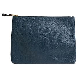 Etro Clutch in pelle paisley verde teal