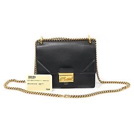 Fendi Kan Small Shoulder Bag in Black Calfskin