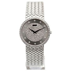 Piaget Orologio da uomo in oro bianco medio con diamante originale, quarzo vintage