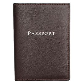Tiffany & Co Funda de pasaporte de cuero marrón oscuro