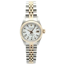 Rolex Datejust mit Weißem Römischen Goldpunkt