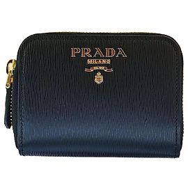 Prada Portafoglio Donna in Pelle Nera