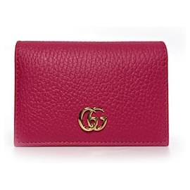 Tarjetero GG Logo Marmont Rosa Rojo - Gucci