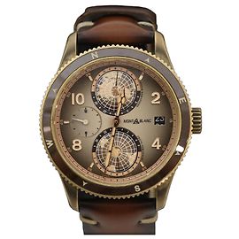 Montblanc Giosphere Edizione Limitata Bronzo Automatico Cinturino in Pelle