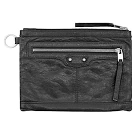 Balenciaga Pochette in pelle classica Motor City Clip piccola nera