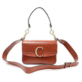 Chloé Double Carry Piccolo in Pelle di Vitello Lucida in Marrone Sepia