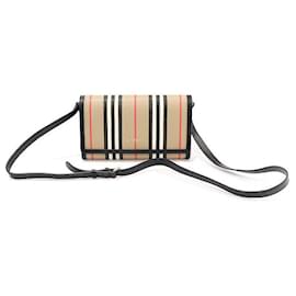 Cartera cruzada de lona con rayas Icon Stripe HANNAH - Burberry