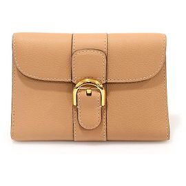 Delvaux Brillantes Kompaktgeldbörse Rosa Beige Vision aus Rodeo Kalbsleder