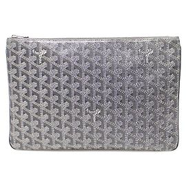 Clutch Senat MM in tela grigia speciale Goyard
