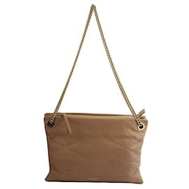 Trio di Borse a Spalla in Catena Dorata Trapuntata Beige - Lanvin