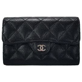 Chanel Portafoglio a soffietto in caviale classico