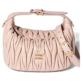 Pochette in pelle nappa trapuntata Miu Miu rosa cipria AFPP