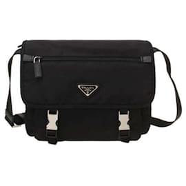 Prada Borsa a tracolla messaggero in Re-Nylon nera