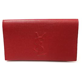 Saint Laurent Clutch Monogram Veldture in Pelle Rossa
