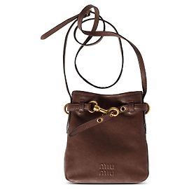 Borsa a tracolla in pelle Napa Miu Miu marrone AEFX
