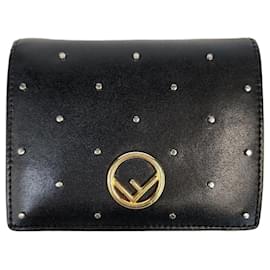 Fendi Billetera bi-fold con logo negra