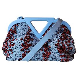 Bolsa de tecido Bubble Point Bottega Veneta azul