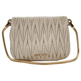Borsa a Spalla Matelassé Miu Miu Avorio