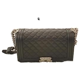 Borsa Boy Media in Pelle di Agnello Nera - Chanel