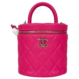 Chanel Coco Borsa a Mano Caviar in Pelle di Vitello Rosa