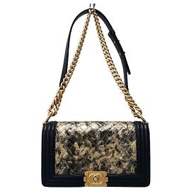 Chanel Borsa Boy Media Oro Metallico