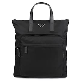 Prada Ras Nylon Saffiano Leder Tragetasche