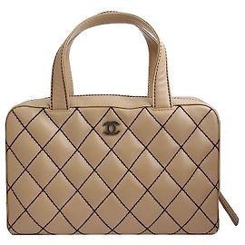 Chanel Beige Lambskin Stitched Tote Bag Generation