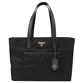 Prada Mittelgroße Tote-Tasche aus Re-Nylon und Saffiano-Leder