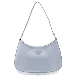 Borsa a spalla in pelle spazzolata Cleo grigia - Prada