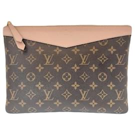 Louis Vuitton Pochette quotidiana in tela monogramma rosa polvere per donne