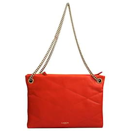 Borsa a tracolla con catena e trio di cuciture trapuntate rosse - Lanvin